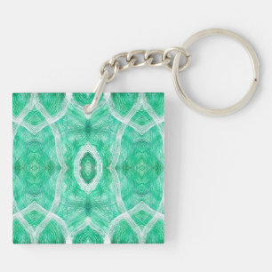 Porte-clefs Art abstrait aquarelle vert lumière poussée