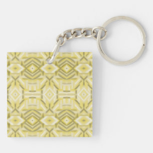 Porte-clefs Art Abstrait au Jaune Staccato au Pastel Doux
