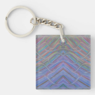 Porte-clefs Art abstrait coloré unique P40M