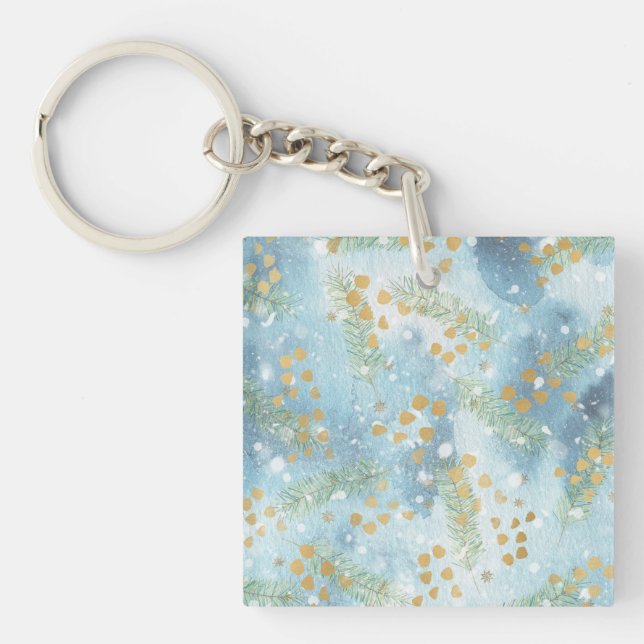 Porte-clefs Art Abstrait de Noël (Devant)