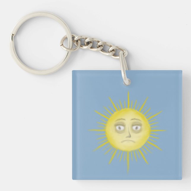Porte-clefs Art abstrait de soleil lumineux (Devant)