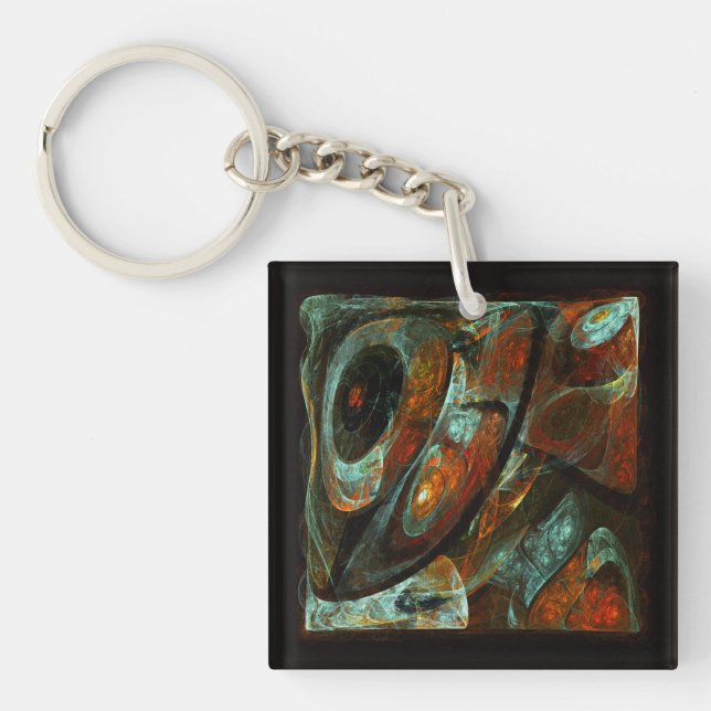 Porte-clefs Art abstrait découpé dans le temps (Devant)