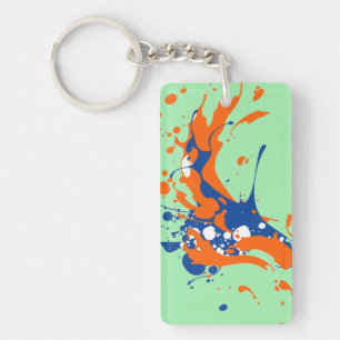 Porte-clefs Art Abstrait menthe vert art moderne peinture spla