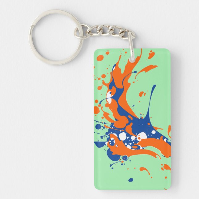Porte-clefs Art Abstrait menthe vert art moderne peinture spla (Devant)