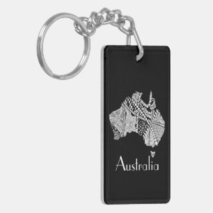 Porte-clefs Art carte australien