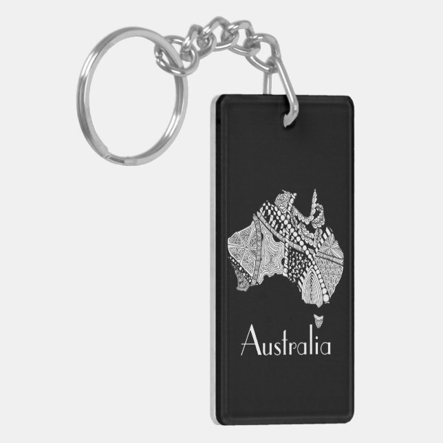 Porte-clefs Art carte australien (Devant gauche)