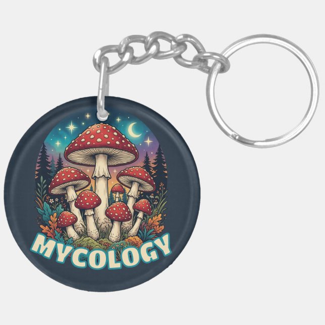Porte-clefs Art champignon de la forêt enchantée (Dos gauche)
