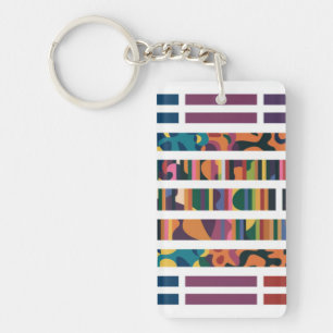 Porte-clefs Art Code barre Abstrait