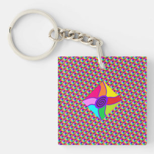 Porte-clefs Art dans des couleurs mélangées éclatantes et moti