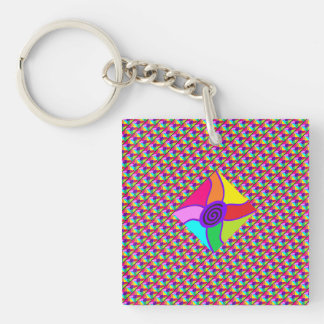 Porte-clefs Art dans des couleurs mélangées éclatantes et moti