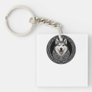 Porte-clefs Art de chien Husky Sibérien Nœud Celtique