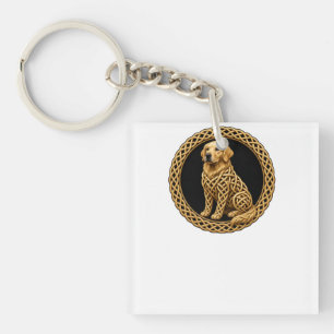 Porte-clefs Art de chien Retriever doré Nœud celtique