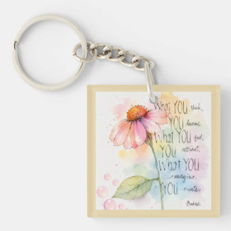 Porte-clefs Art de citation de fleur sauvage d'aquarelle inspi