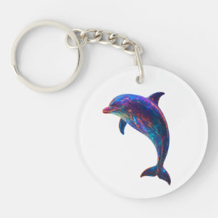 Porte-clefs Art de dauphin lumineux