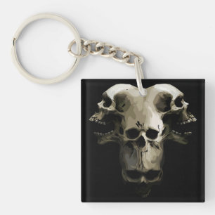 Porte-clefs Art de fusion multi-crânes