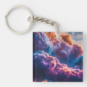 Porte-clefs Art de la nébuleuse de l'espace abstrait - Cosmiqu