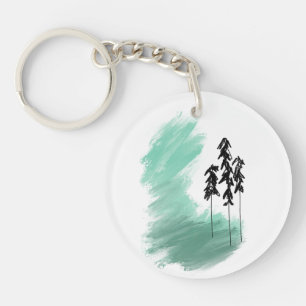 Porte-clefs Art de l'arbre vert scandinave simple menthe moder