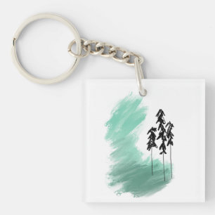 Porte-clefs art de l'arbre vert scandinave simple moderne ment