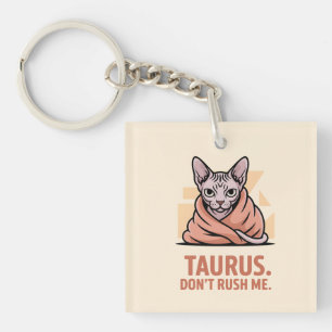 Porte-clefs Art de l'attitude du zodiaque du chat Sphynx Taure