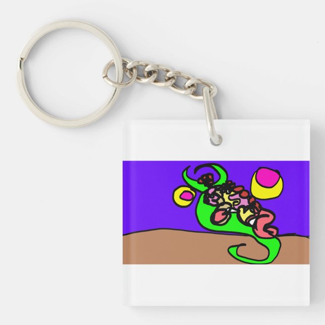 Porte-clefs Art de l'axolotl rose (Devant)