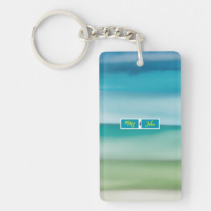 Porte-clefs Art de l'horizon océanique aquarelle abstraite de