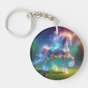 Porte-clefs Art de licorne néon – Arc-en-ciel de cheval de fan