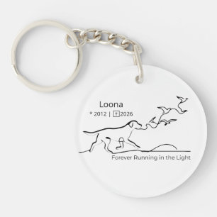 Porte-clefs Art de ligne de deuil personnalisé pour chien