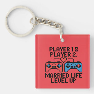 Porte-clefs Art de mariage Pixel Gamer