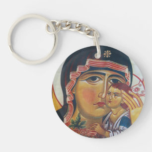 Porte-clefs Art de Marie Mère et Jésus