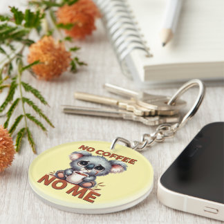 Porte-clefs Art de mots de koala de café drôle