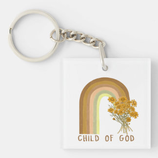 Porte-clefs art de mots d'enfant inspirant Dieu