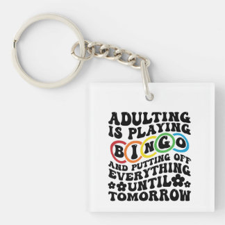 Porte-clefs Art de mots drôles de Bingo sur l'âge adulte