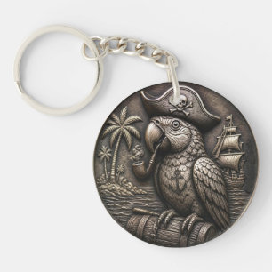 Porte-clefs Art de pièce de monnaie en nickel Hobo Pirate Perr