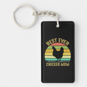 Porte-clefs Art de poulet le meilleur jamais maman poulet