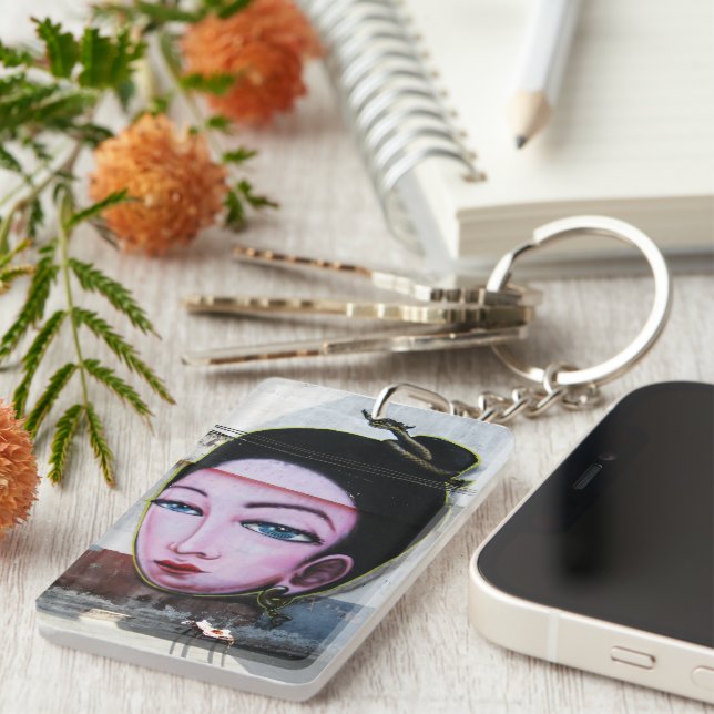 Porte-clefs Art de rue Lady Lao Graffiti (Devant droit)