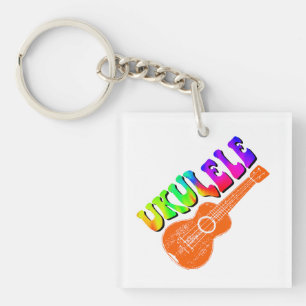 Porte-clefs Art de texte groovy Tie Dye Ukulele