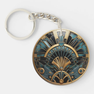 Porte-clefs Art Déco Géométrique Élégant Vintage