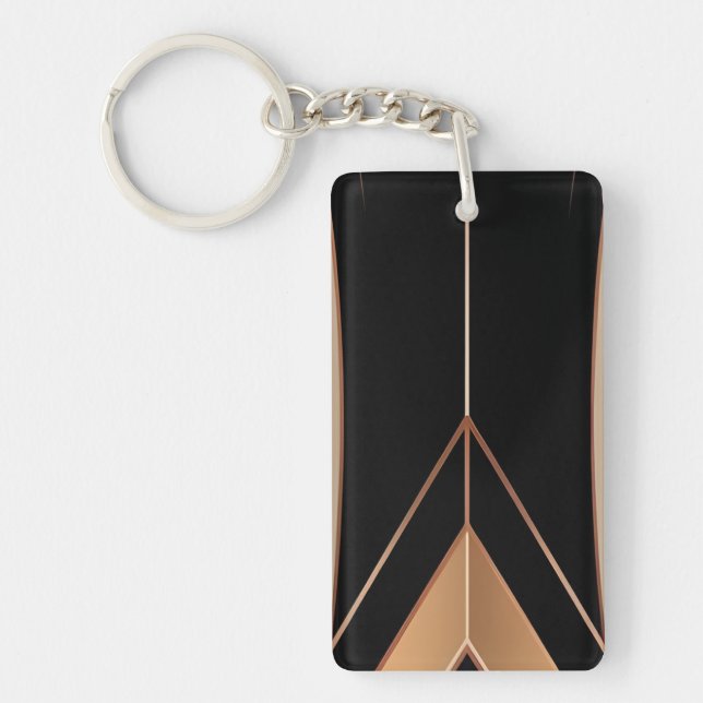 Porte-clefs Art Deco Metallic Geometric Elegance (Devant)