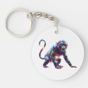 Porte-clefs Art du singe de cristal