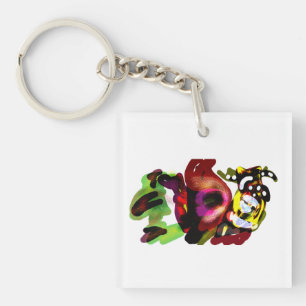 Porte-clefs Art effrayant de hibou