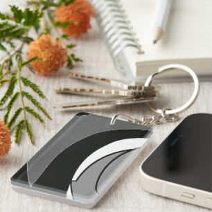 Porte-clefs Art en forme noir et blanc