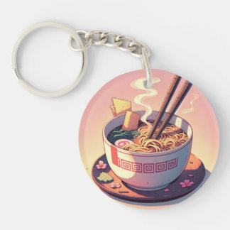 Porte-clefs Art esthétique Ramen Nouilles Anime Rétro 90