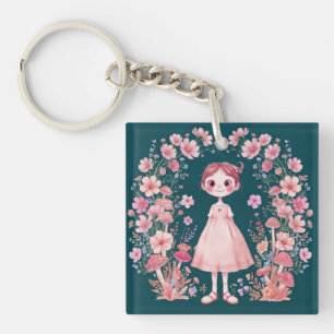 Porte-clefs Art Fantastique Floral Féminin et Mignon