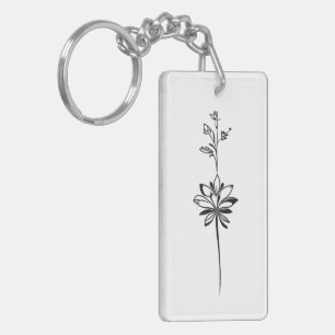 Porte-clefs "Art Floral Minimaliste" Design élégant
