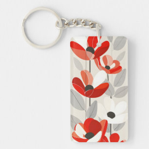Porte-clefs Art Floral Moderne Impression