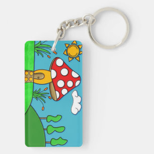 Porte-clefs Art fongique fantaisiste de la forêt