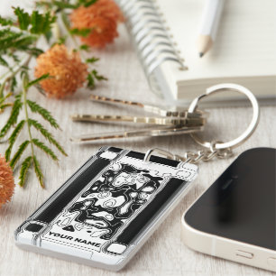 Porte-clefs Art Géométrique Noir Et Blanc 1
