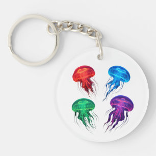 Porte-clefs Art Jellyfish brillant coloré