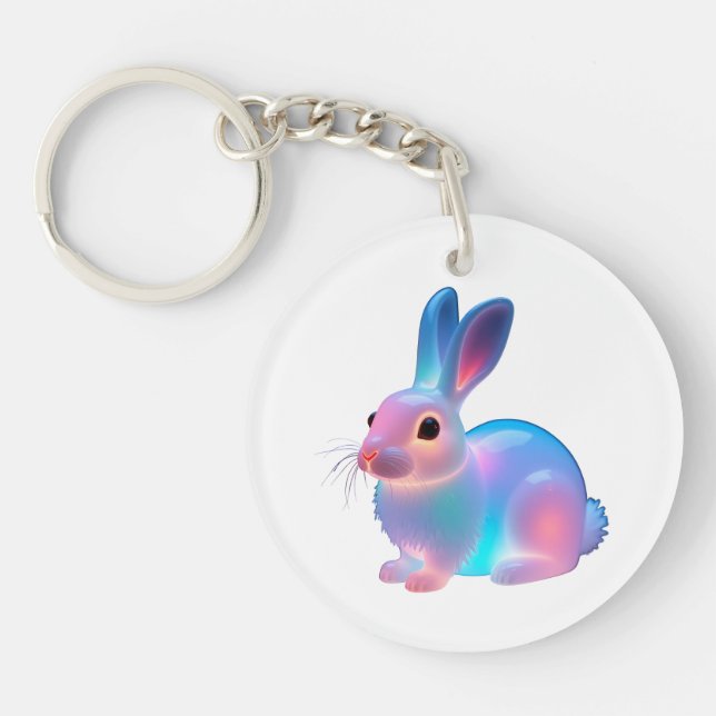 Porte-clefs Art lapin coloré (Devant)