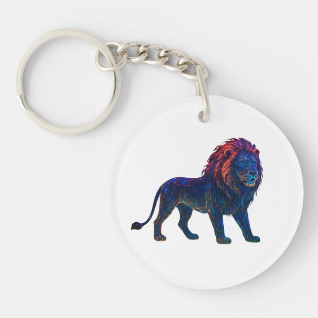 Porte-clefs Art Lion couleur néon (Devant)